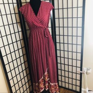 Band of Gypsies Floral Faux Wrap Sundress